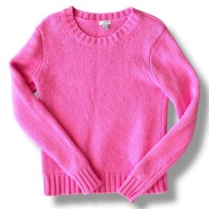 J. Crew Factory Pink Mini-Cable Knit Wool Blend Pullover Sweater Size Small